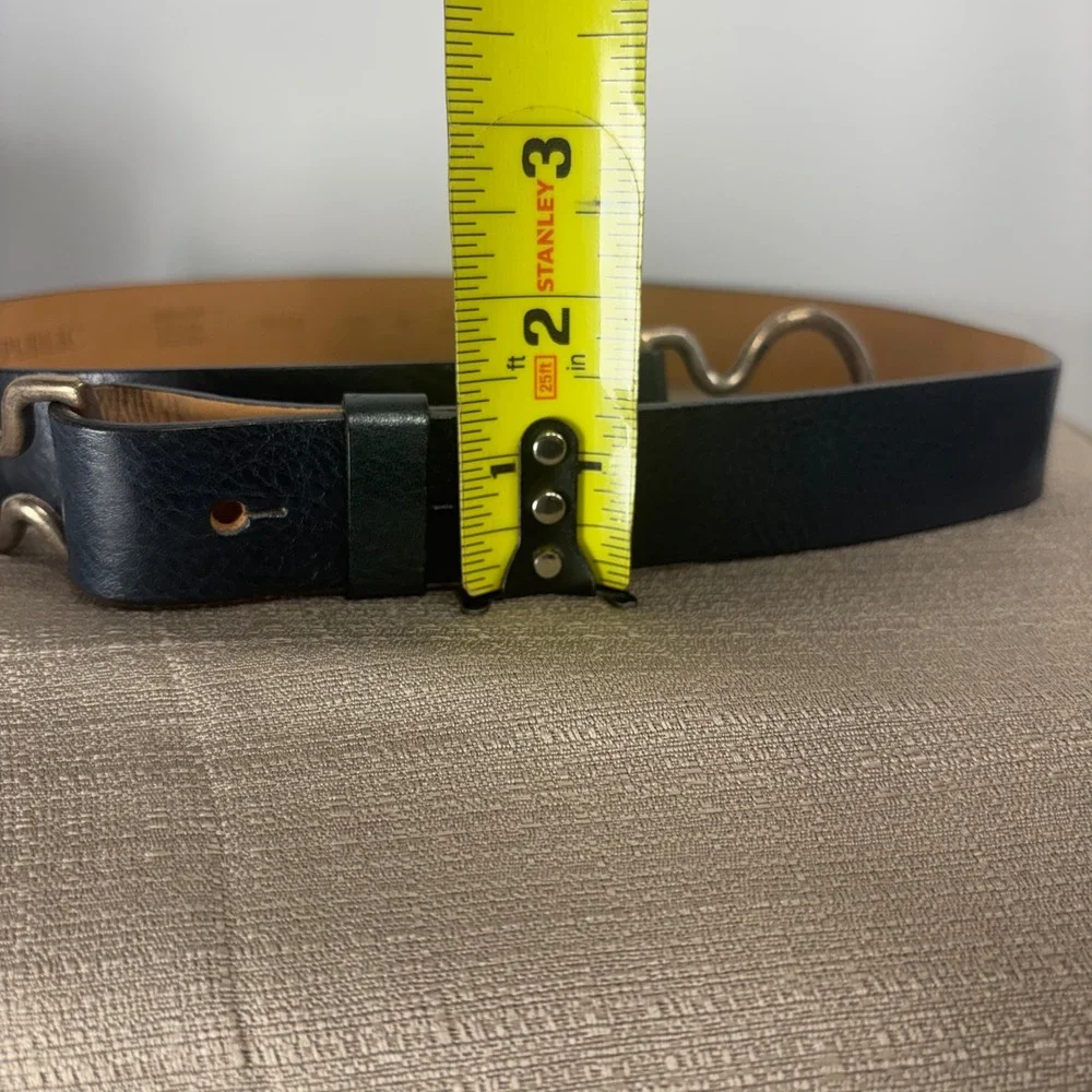 Banana Republic Leather Belt Womens M Navy Blue Good Equestrian
